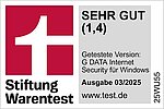 Stiftung Warentest Note 1,4 im März 2025 Stiftung Warentest Note 1,4 im März 2025
